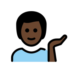 How Man Tipping Hand: Dark Skin Tone emoji looks on Openmoji.