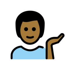 How Man Tipping Hand: Medium-Dark Skin Tone emoji looks on Openmoji.