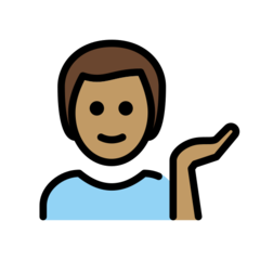 How Man Tipping Hand: Medium Skin Tone emoji looks on Openmoji.