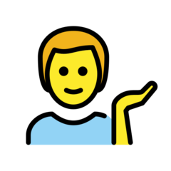 Hur Hjälpande man emoji ser ut på Openmoji.