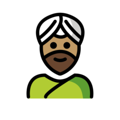 How Man Wearing Turban: Medium Skin Tone emoji looks on Openmoji.