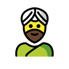 How Man Wearing Turban emoji looks on Openmoji.