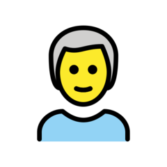 Cómo se ve el emoji Hombre: pelo blanco en Openmoji.