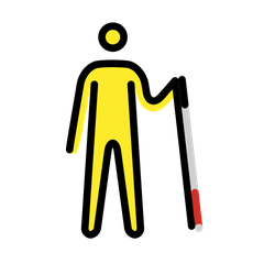 A quoi ressemblent les emoji Homme avec canne blanche vers la droite sur Openmoji.