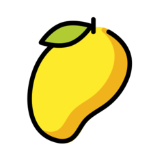 How Mango emoji looks on Openmoji.