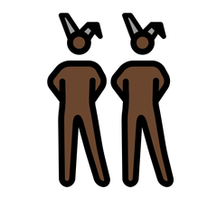 A quoi ressemblent les emoji Hommes avec des oreilles de lapin : peau foncée sur Openmoji.