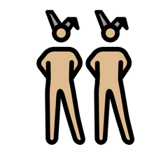 A quoi ressemblent les emoji Hommes avec des oreilles de lapin : peau moyennement claire sur Openmoji.