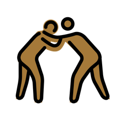 A quoi ressemblent les emoji Lutteurs : peau mate sur Openmoji.