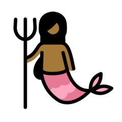 How Mermaid: Medium-Dark Skin Tone emoji looks on Openmoji.