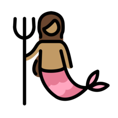 How Mermaid: Medium Skin Tone emoji looks on Openmoji.