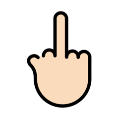 How Middle Finger: Light Skin Tone emoji looks on Openmoji.