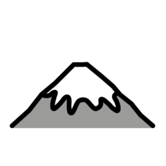 Bagaimana emoji Gunung fuji kelihatan di Openmoji.