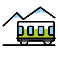 How Mountain Railway emoji looks on Openmoji.