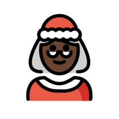 How Mrs. Claus: Dark Skin Tone emoji looks on Openmoji.