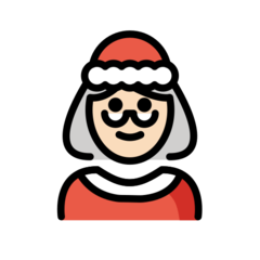 How Mrs. Claus: Light Skin Tone emoji looks on Openmoji.