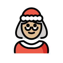 How Mrs. Claus: Medium-Light Skin Tone emoji looks on Openmoji.