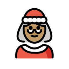 Cómo se ve el emoji Mamá Noel: tono de piel medio en Openmoji.