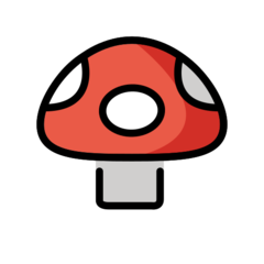 How Mushroom emoji looks on Openmoji.