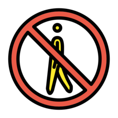 How No Pedestrians emoji looks on Openmoji.