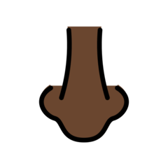 How Nose: Dark Skin Tone emoji looks on Openmoji.