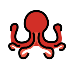 How Octopus emoji looks on Openmoji.