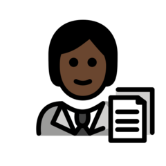 A quoi ressemblent les emoji Employé de bureau (tous genres): peau foncée sur Openmoji.