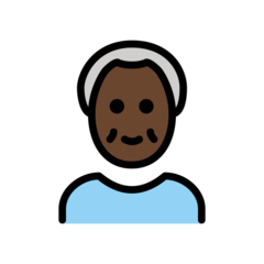 How Old Man: Dark Skin Tone emoji looks on Openmoji.