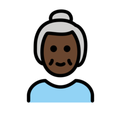 How Old Woman: Dark Skin Tone emoji looks on Openmoji.