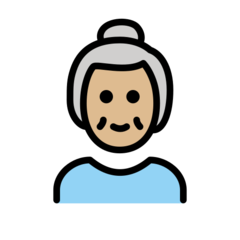 How Old Woman: Medium-Light Skin Tone emoji looks on Openmoji.