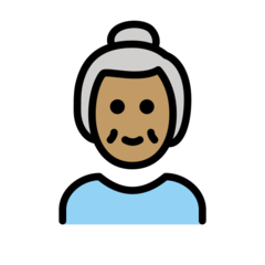 How Old Woman: Medium Skin Tone emoji looks on Openmoji.