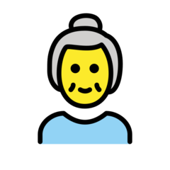 How Old Woman emoji looks on Openmoji.