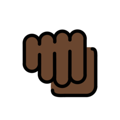 How Oncoming Fist: Dark Skin Tone emoji looks on Openmoji.