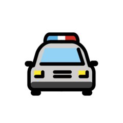 Hoe Naderende politieauto emoji eruit ziet op Openmoji.