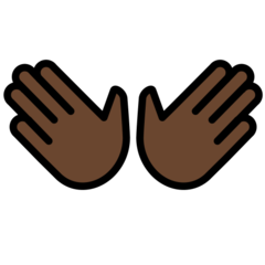 How Open Hands: Dark Skin Tone emoji looks on Openmoji.