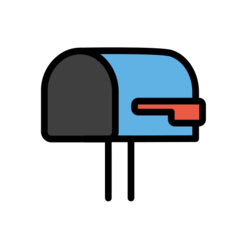 How Open Mailbox with Lowered Flag emoji looks on Openmoji.