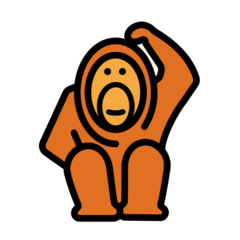 How Orangutan emoji looks on Openmoji.