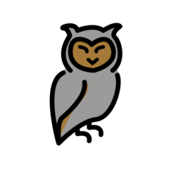 How Owl emoji looks on Openmoji.