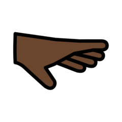 How Palm Down Hand: Dark Skin Tone emoji looks on Openmoji.