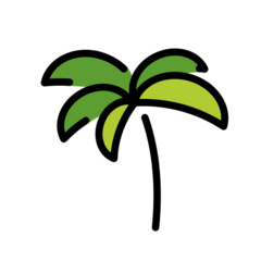 How Palm Tree emoji looks on Openmoji.