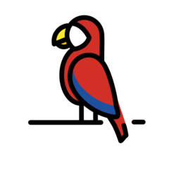 How Parrot emoji looks on Openmoji.