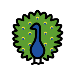 How Peacock emoji looks on Openmoji.