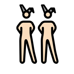 Openmoji에서토끼 귀를 쓰고 춤추는 사람들: 하얀 피부그림 이모티콘이 어떻게 보이는지.
