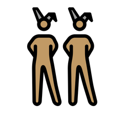 A quoi ressemblent les emoji Personnes avec des oreilles de lapin : peau légèrement mate sur Openmoji.