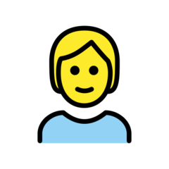 How Person: Blond Hair emoji looks on Openmoji.