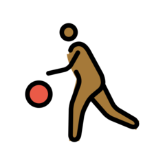 Como o emoji do Pessoa jogando basquete: pele morena escura é exibido no Openmoji.