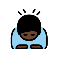 How Person Bowing: Dark Skin Tone emoji looks on Openmoji.