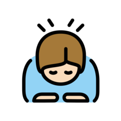 Bagaimana emoji Orang menunduk: ton kulit cerah kelihatan di Openmoji.