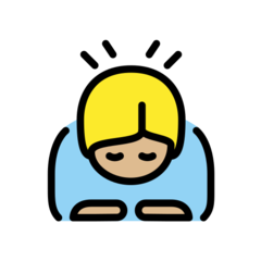 Bagaimana emoji Orang menunduk: ton kulit sederhana cerah kelihatan di Openmoji.