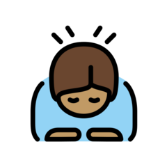 Bagaimana emoji Orang menunduk: ton kulit sederhana kelihatan di Openmoji.