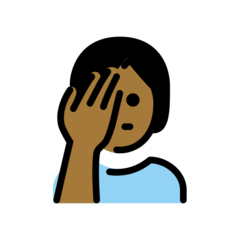 How Person Facepalming: Medium-Dark Skin Tone emoji looks on Openmoji.